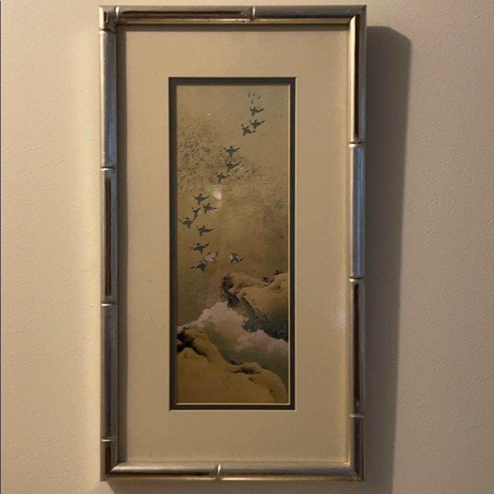 “Plovers Over the Tama River” by Hokusai